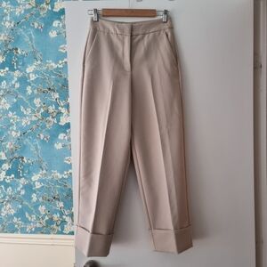 zara turned up cuff straight leg pants